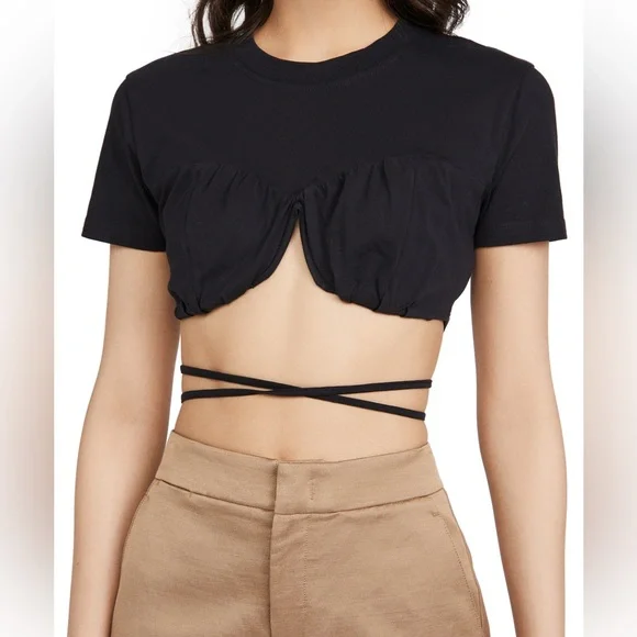 NWT Jacquemes Baci Tee Shirt in Black. - Picture 1 of 9